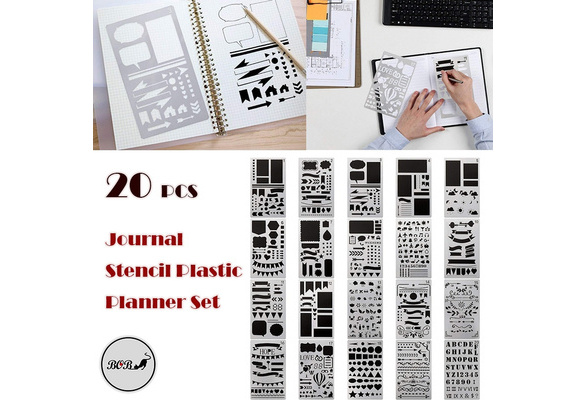 20 PCS Journal Stencil Plastic Planner Set for Journal Notebook